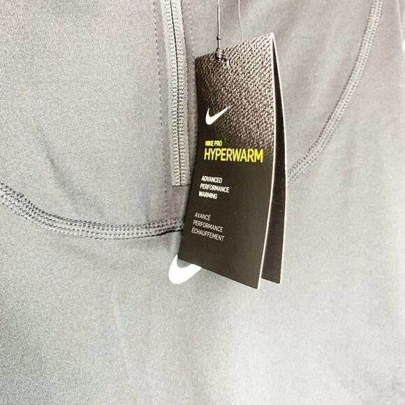Nike Pro Hyperwarm Womens Black Activewear Tight Fit Half Zip Cropped Top Sz XXL - Picture 8 of 8